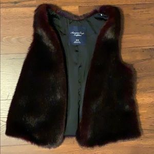 Maroon Faux Fur Vest